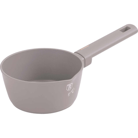 Product image of Sauce pan 16cm. Part of the Taupe Collection . Features: • Material: forged aluminum with non-stick titanPro coating • Sauce pan Ø16*7 cm 1,2L • Color: matt taupe REGISTERED DESIGN BY BERLINGER HAUS!. (Studio view). Official Berlinger Haus product, boosted by Promintra sl.