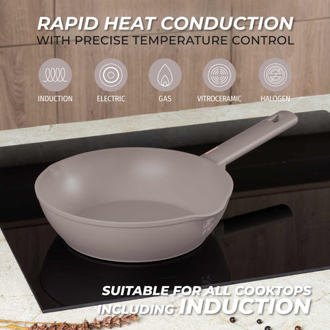 BH/8090, Sartén honda con 2 bocas 24cm, Topo Mate, Sartén honda 24 cm, Sartén, Sartén honda, Sartén, Batería de cocina, Cocina, Sartenes
