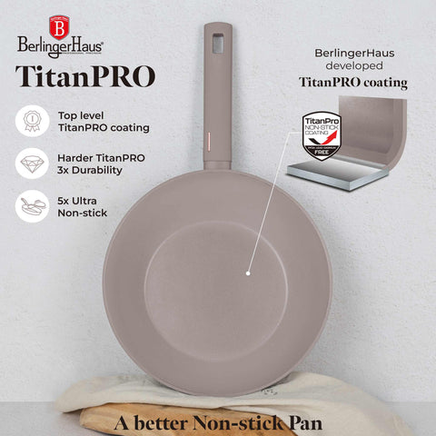 BH/8093, Wok 28cm, Taupe Mate, Wok 28 cm, Wok, Batería de cocina, Cocina, Sartenes