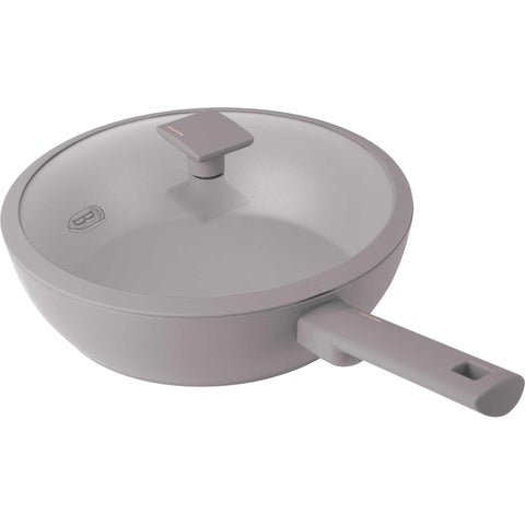 BH/8094, NUEVO, Wok con tapa 28cm, gris topo mate, wok 28 cm con tapa, wok, wok con tapa, batería de cocina, cocinar,Berlinger Haus, Promintra