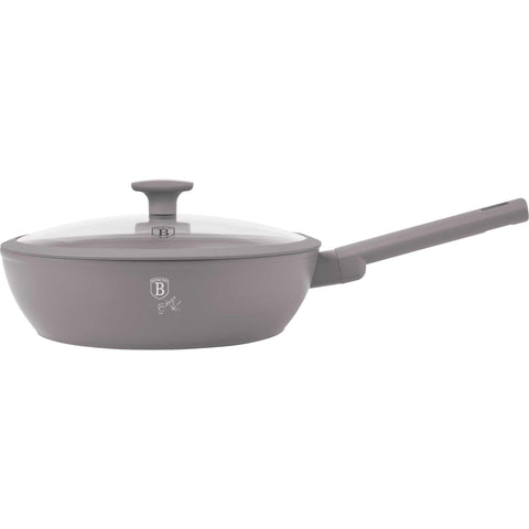 BH/8094, NUEVO, Wok con tapa 28cm, gris topo mate, wok 28 cm con tapa, wok, wok con tapa, batería de cocina, cocinar,Berlinger Haus, Promintra