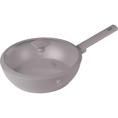 BH/8094, NUEVO, Wok con tapa 28cm, gris topo mate, wok 28 cm con tapa, wok, wok con tapa, batería de cocina, cocinar,Berlinger Haus, Promintra