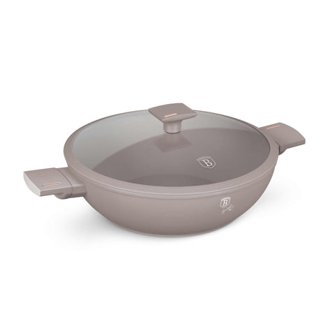 BH/8095, Wok amb tapa 30cm, Taupe mat, wok de 30 cm amb tapa, wok, wok amb tapa, utensilis de cuina, cuina