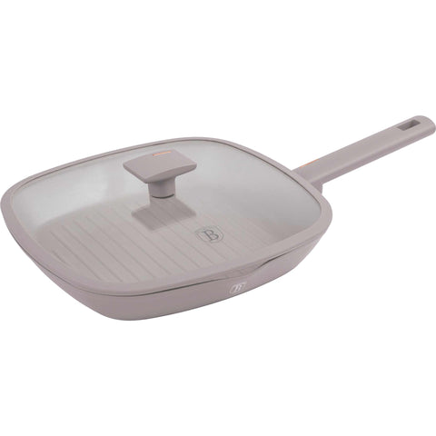 BH/8097, NUEVO, Sartén grill con tapa 28cm, gris topo mate, sartén grill 28 cm con tapa, sartén, sartén, sartén grill, sartén grill con tapa, batería de cocina, cocinar,Berlinger Haus, Promintra