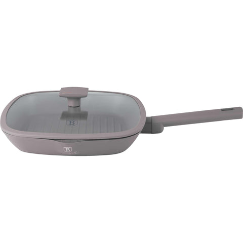 BH/8097, NUEVO, Sartén grill con tapa 28cm, gris topo mate, sartén grill 28 cm con tapa, sartén, sartén, sartén grill, sartén grill con tapa, batería de cocina, cocinar,Berlinger Haus, Promintra