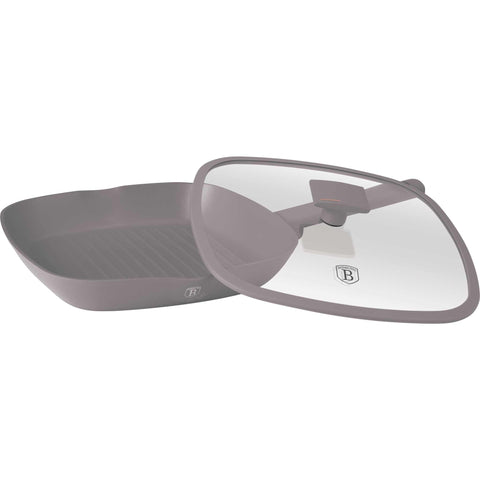 BH/8097, NUEVO, Sartén grill con tapa 28cm, gris topo mate, sartén grill 28 cm con tapa, sartén, sartén, sartén grill, sartén grill con tapa, batería de cocina, cocinar,Berlinger Haus, Promintra