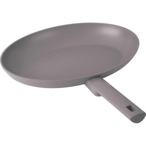 Product image of Fish pan 35x25cm. Part of the Taupe Collection . Features: • Material: forged aluminum with non-stick titanPro coating • Fish pan Ø35*25*4,5 cm • Color: matt taupe REGISTERED DESIGN BY BERLINGER HAUS!. (Studio view). Official Berlinger Haus product, boosted by Promintra sl.