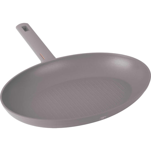 Product image of Fish pan 35x25cm. Part of the Taupe Collection . Features: • Material: forged aluminum with non-stick titanPro coating • Fish pan Ø35*25*4,5 cm • Color: matt taupe REGISTERED DESIGN BY BERLINGER HAUS!. (Studio view). Official Berlinger Haus product, boosted by Promintra sl.