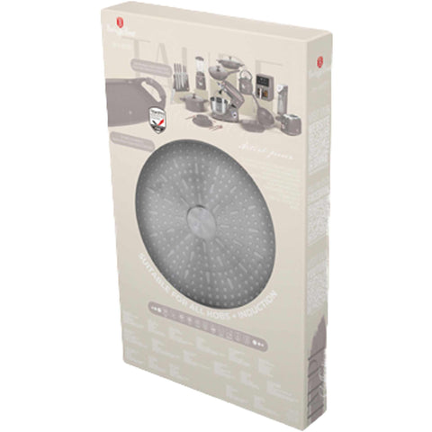 Product image of Grill plate 47cm. Part of the Taupe Collection . Features: • Material: forged aluminum with non-stick titanPro coating • Size: 47*29 cm • Color: matt taupe • FREE 2 PCS HEAT RESISTANT SILICONE HANDLE. (Studio view). Official Berlinger Haus product, boosted by Promintra sl.