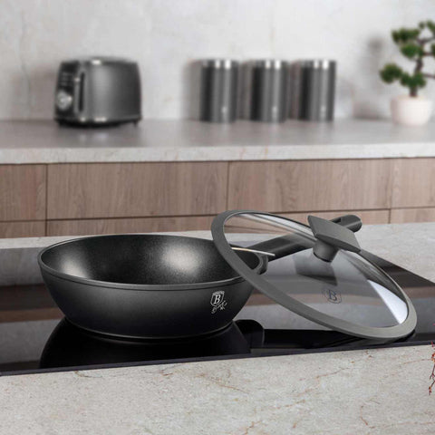 BH/8122, Sartén honda con tapa 24cm, Antracita Mate, Sartén honda 24 cm, Sartén, Sartén honda, Sartén honda con tapa, Sartén, Batería de cocina, Cocina, Sartenes