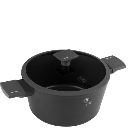BH/8131, BL-3976, Cacerola con tapa 24 cm, antracita mate, cacerola de 24 cm, cacerola, olla, cacerola con tapa, batería de cocina, cocinar, Berlinger Haus, Promintra