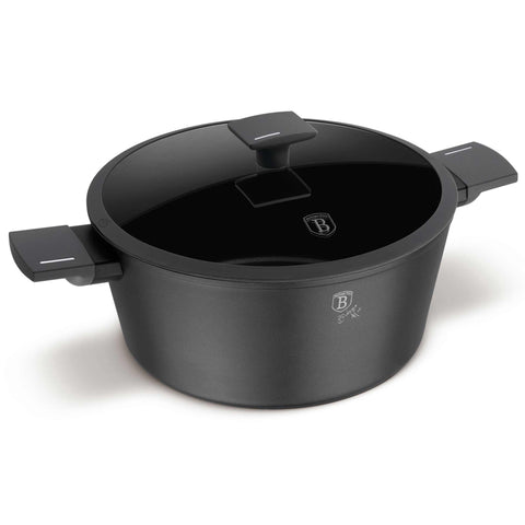 BH/8132N, Caçarola de 28 cm com Tampa, Antracite Fosco, caçarola de 28 cm, panela, caçarola com tampa, conjunto de utensílios de cozinha, fogão