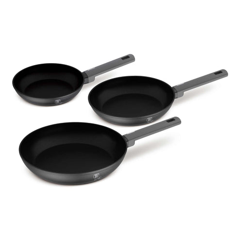 BH/8138, juego de 3 sartenes, antracita mate, juego de 3 sartenes, sartén, juego de sartenes, sartén, juego de sartenes, batería de cocina, cocinar, Berlinger Haus, Promintra