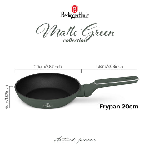 BH/8150, Sartén 20 cm, verde mate, sartén de 20 cm, sartén, batería de cocina, cocina, Berlinger Haus, Promintra, caja de regalo, conceptual, estilo de vida