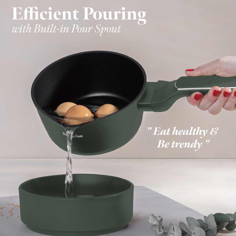 BH/8154, Cacerola de 16 cm, verde mate, cacerola de 16 cm, cacerola, batería de cocina, cocina, Berlinger Haus, Promintra, caja de regalo, conceptual, estilo de vida