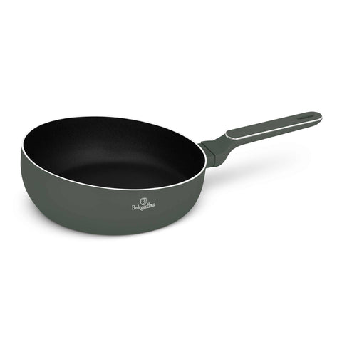 Product image of Flip frypan 26cm. Part of the Matte Green Collection . Features: • Material: stamp aluminum with non-stick titanPro coating • Flip frypan Ø26 cm 2,8L • Color: matt green REGISTERED DESIGN BY BERLINGER HAUS!. (Studio view). Official Berlinger Haus product, boosted by Promintra sl.