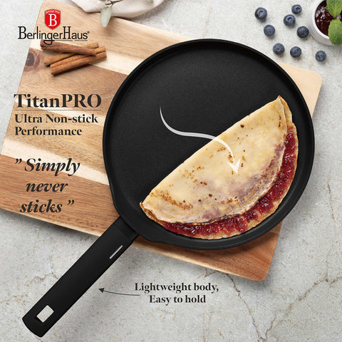 BH/8173, Sartén para panqueques de 28 cm, Negro, Plateado, Sartén para panqueques de 28 cm, Sartén para panqueques, Utensilios de cocina, Cocina, Sartenes, Sartén para crepes/panqueques