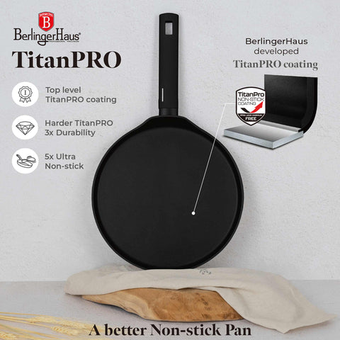 BH/8173, Sartén para panqueques de 28 cm, Negro, Plateado, Sartén para panqueques de 28 cm, Sartén para panqueques, Utensilios de cocina, Cocina, Sartenes, Sartén para crepes/panqueques