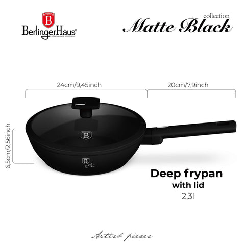 Deep frying pan with lid 24cm