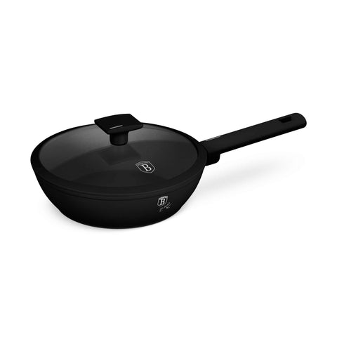BH/8179, Sartén honda con tapa 24cm, negra, plateada, sartén honda 24 cm, sartén, sartén honda, sartén honda con tapa, sartén, batería de cocina, cocinar, Berlinger Haus, Promintra