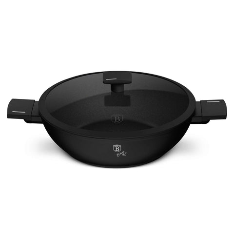BH/8182, Wok com tampa 30cm, Preto, Prata, Wok 30 cm com tampa, Wok, Wok com tampa, Utensílios de cozinha, Cozinha
