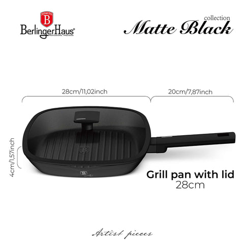 Grelhador com tampa 28cm