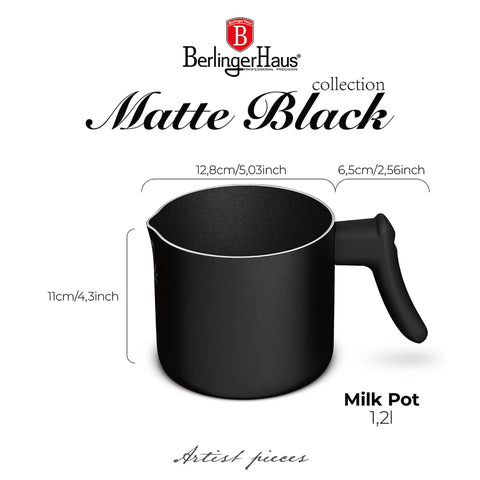 BH/8192, Lletera 1,2L, Negre Mate, Lletera, Escalfa Llet