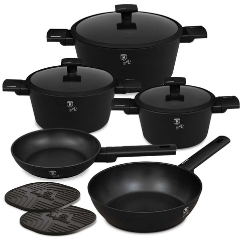 BH/8197N, BH/8197, juego de utensilios de cocina de 10 piezas, negro, plateado, juego de utensilios de cocina de 10 piezas, juego de utensilios de cocina, ollas y sartenes, juego de ollas y sartenes, juego, cocina, utensilios de cocina, Berlinger Haus, Promintra