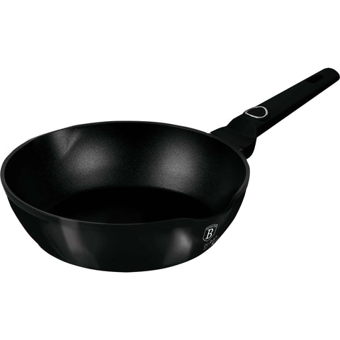 BH/8216, Sartén honda de 2 bocas 24 cm, negro brillante, sartén honda 24 cm, sartén, sartén honda, sartén, batería de cocina, cocinar, Berlinger Haus, Promintra