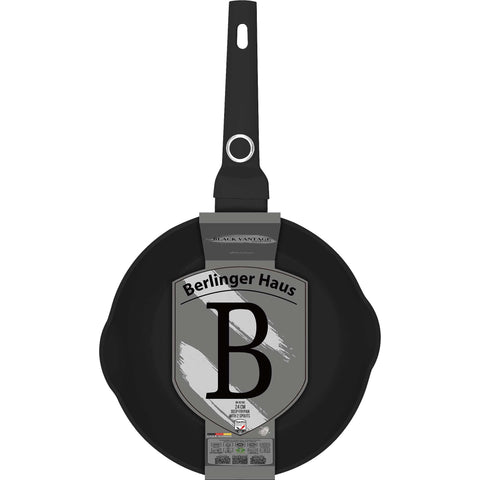 BH/8216, NUEVO, Sartén honda con 2 bocas 24cm, negro brillante, sartén honda 24 cm, sartén, sartén honda, sartén, batería de cocina, cocinar,Berlinger Haus, Promintra
