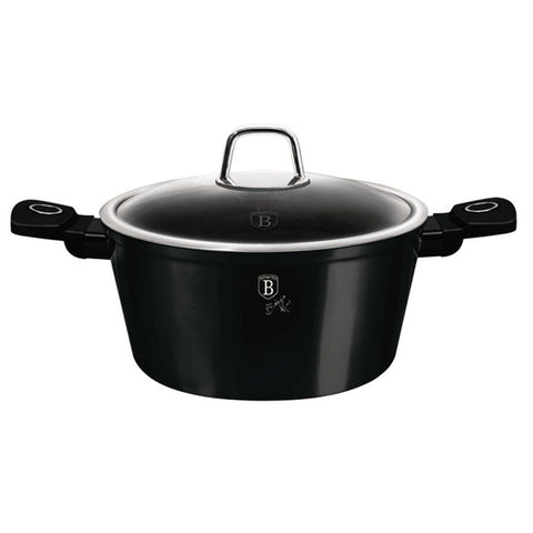 BH/8226, Caçarola de 28 cm com Tampa, Preto Brilhante, Caçarola de 28 cm, Caçarola, Panela, Caçarola com Tampa, Conjunto de Utensílios de Cozinha