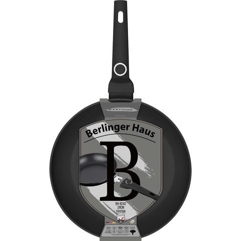 BH/8242, NUEVO, Sartén 28cm con mango desmontable, negro brillante, sartén 28 cm, sartén, sartén, batería de cocina, cocinar,Berlinger Haus, Promintra