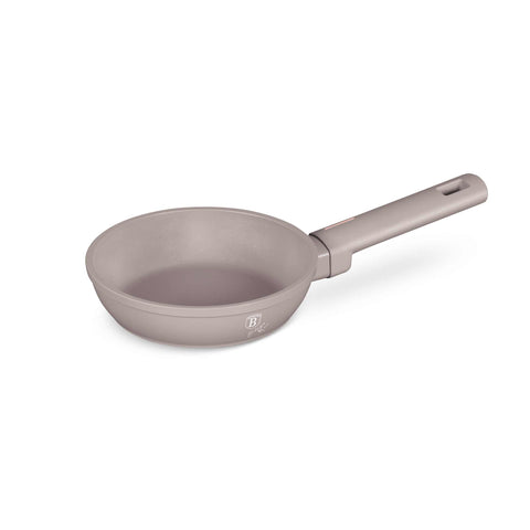 Product image of Mini frypan for kids 14cm. Part of the Taupe Collection . Features: • Material: forged aluminum with non-stick titanPro coating • Frypan Ø14 cm • Color: matt taupe REGISTERED DESIGN BY BERLINGER HAUS!. (Studio view). Official Berlinger Haus product, boosted by Promintra sl.