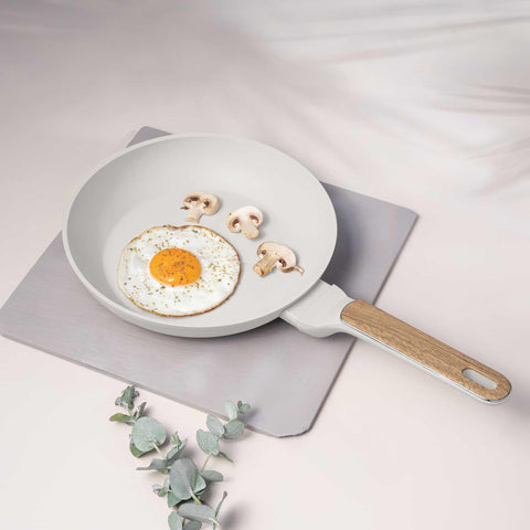 BH/8308, Sartén 24cm, Crema Mate, Madera, Sartén 24cm, Nuevo diseño de mango, Sartén, Utensilios de cocina, Cocina, Sartenes