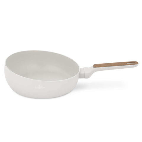 BH/8313, Paella plegable de 26 cm, color crema mat, fusta, paella plegable de 26 cm, nou disseny de mango, paella, paella plegable, paella, utensilis de cuina, cuina