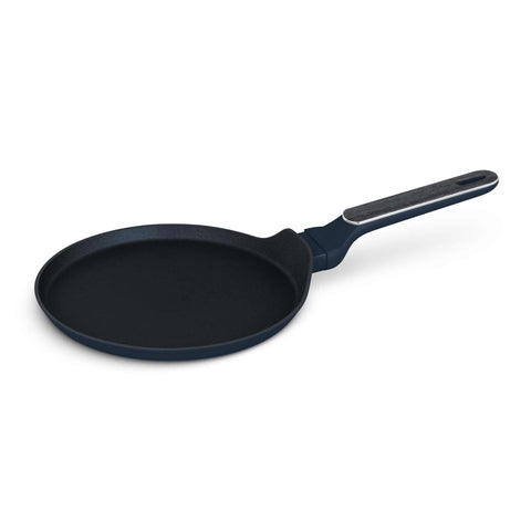 BH/8367, Paella per a pancakes de 25 cm, Blau mat, Fusta gris, Paella per a pancakes de 25 cm, Nou disseny de mànec, Paella per a pancakes, Estris de cuina, Cuina