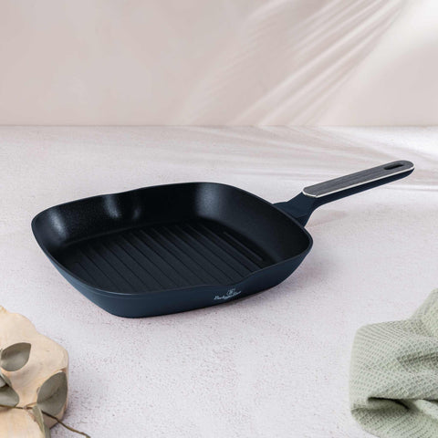 BH/8373, Paella per a graella de 28 cm, Blau Mate, Fusta Gris, Paella per a graella de 28 cm, Nou disseny de mànec, Paella, Paella per fregir, Paella per a graella, Bateria de cuina, Cuina