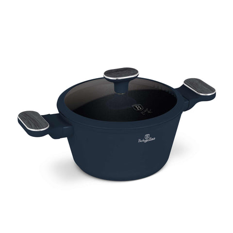 BH/8376, Cassola amb tapa 20cm, Blau Mate, Fusta Gris, Cassola 20 cm, Nou disseny de mango, Cassola, Olla, Cassola amb tapa, Bateria de cuina, Cuina