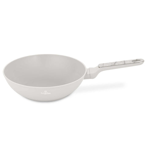 BH/8391, Wok 28cm, Crema Mate, Marbre, Wok de 28 cm, Nou disseny de mànec, Wok, Bateria de cuina, Cuina
