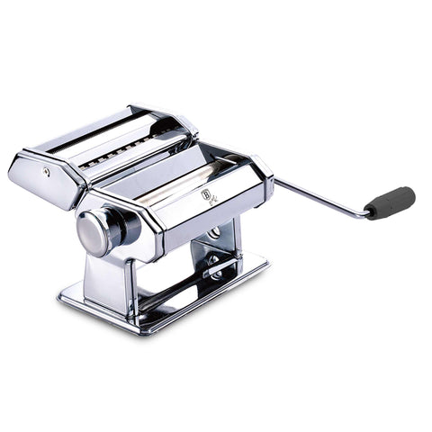 Product image of Pasta maker. Part of the Black Vantage Collection/Matte Black Collection/Black Silver Collection/Eternal Collection . Features: • Material: stainless steel • Width: 145 mm • Blades: 1 mm and 6 mm. (Studio view). Official Berlinger Haus product, boosted by Promintra sl.