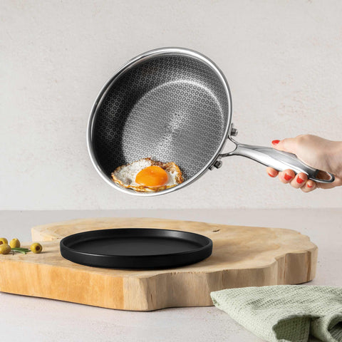 Product image of Frypan 20cm. Part of the Eternal Collection . Features: • Material: stainless steel with laser-cut surface • Size: 20*4,5 cm 1,0L REGISTERED DESIGN BY BERLINGER HAUS!. (Studio view). Official Berlinger Haus product, boosted by Promintra sl.