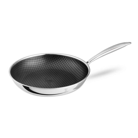 Product image of Frypan 28cm. Part of the Eternal Collection . Features: • Material: stainless steel with laser-cut surface • Size: 28*5,5 cm 2,4L REGISTERED DESIGN BY BERLINGER HAUS!. (Studio view). Official Berlinger Haus product, boosted by Promintra sl.