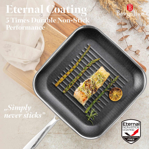BH/8513N,BH/7430,BH/8513,Sartén grill 28cm,Acero inoxidable,Sartén grill 28 cm,Sartén,Sartén grill,Utensilios de cocina,Cocinar,Sartenes