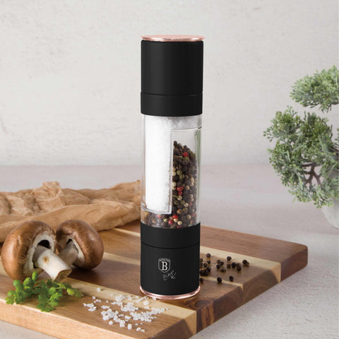 BH/8553A, BH/8553, molinillo de sal y pimienta 2 en 1, negro, oro rosa, molinillo de sal y pimienta 2 en 1 b., molinillo de sal y pimienta, molinillo de sal y pimienta, utensilios de cocina, molinillo de sal y pimienta