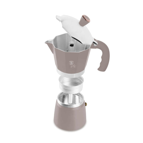 BH/8568, BH/8568N, Cafetera de 3 tazas, color topo mate, cafetera, cafetera moka, moka express, electrodomésticos de cocina
