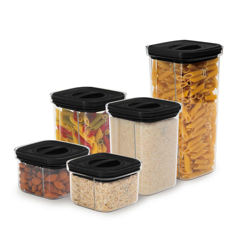 BH/8577, 5+5pcs canister set, black, canister set, canister set, kitchen canisters, storage containers