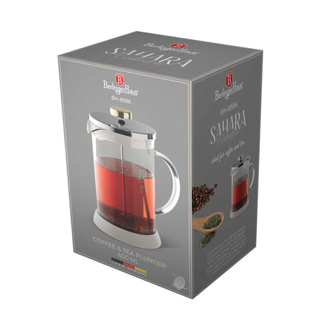 BH/8586, Cafetera de émbolo para café y té de 600 ml, crema mate, cafetera de émbolo para café y té, cafetera de émbolo para café y té, prensa francesa, Berlinger Haus, Promintra, caja de regalo, conceptual, estilo de vida