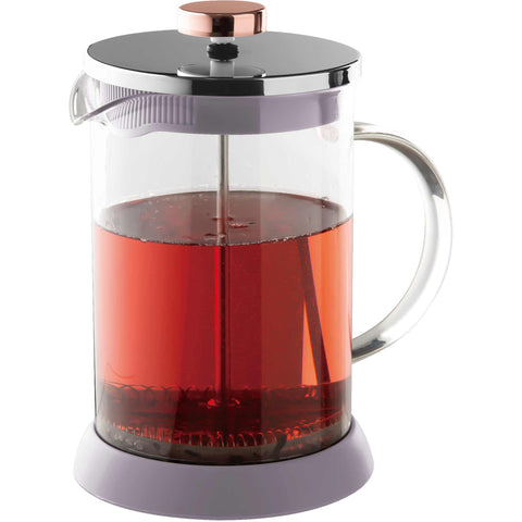 Imatge del producte de l'embolcall per a cafè i te de 600 ml. Part de la col·lecció Taupe. Característiques: • Material: acer inoxidable 18/10, vidre borosilicat (1,8 mm) • Capacitat: 600 ml • Color: taupe mat. (Vista d'estudi). Producte oficial de Berlinger, impulsat per Promintra sl.