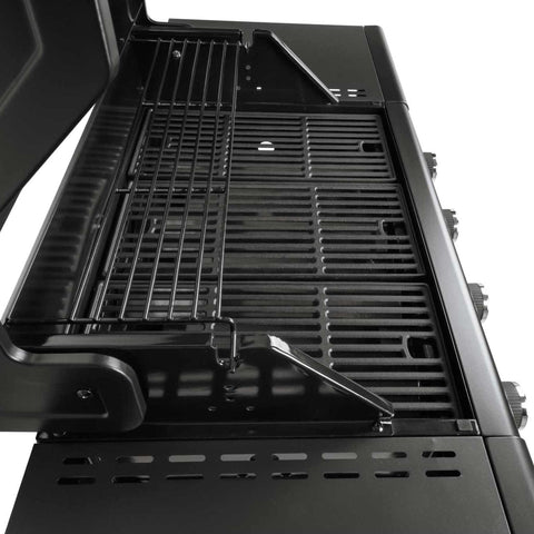 Product image of Outdoor gas barbecue grill 4burners. Part of the outdoor . Features: • XXL SIZE: Cooking area: 60*41,5 cm • Main burners: 2,2 KW*4 • Thermometer in the top (lid) • Cold roll steel lid, side and front panels, control .... (Studio view). Official Berlinger Haus product, boosted by Promintra sl.