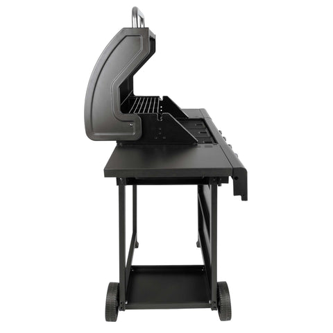 Product image of Outdoor gas barbecue grill 4burners. Part of the outdoor . Features: • XXL SIZE: Cooking area: 60*41,5 cm • Main burners: 2,2 KW*4 • Thermometer in the top (lid) • Cold roll steel lid, side and front panels, control .... (Studio view). Official Berlinger Haus product, boosted by Promintra sl.